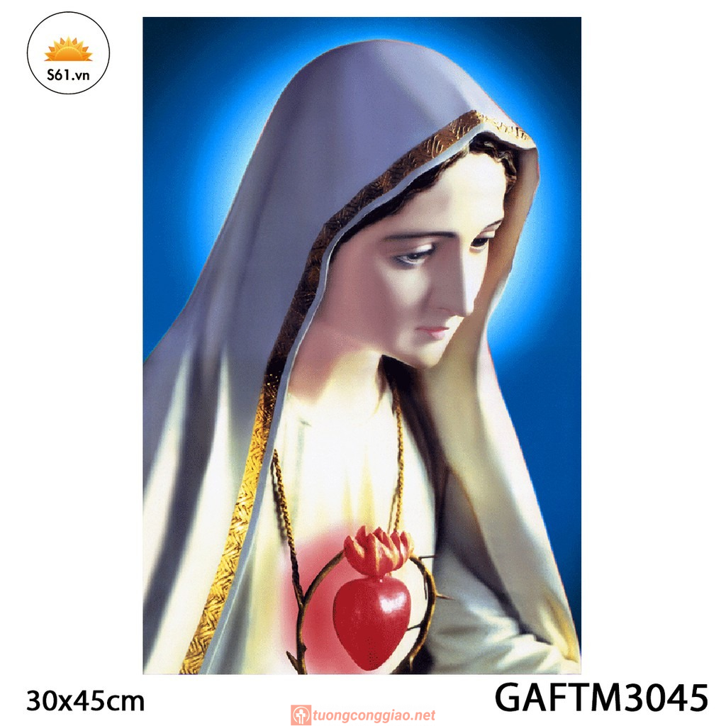 Tranh đức Mẹ Fatima Gỗ MDF 30x45cm