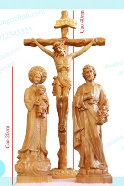 Tượng Chúa Chịu Nạn Thánh Giuse & Mẹ La Vang 20cm