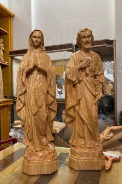 Tượng đức Mẹ Lộ đức Và Thánh Giuse Bằng Gỗ