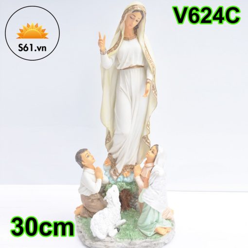 Đức Mẹ Fatima Mẫu Ý Bột đá Cao 30cm