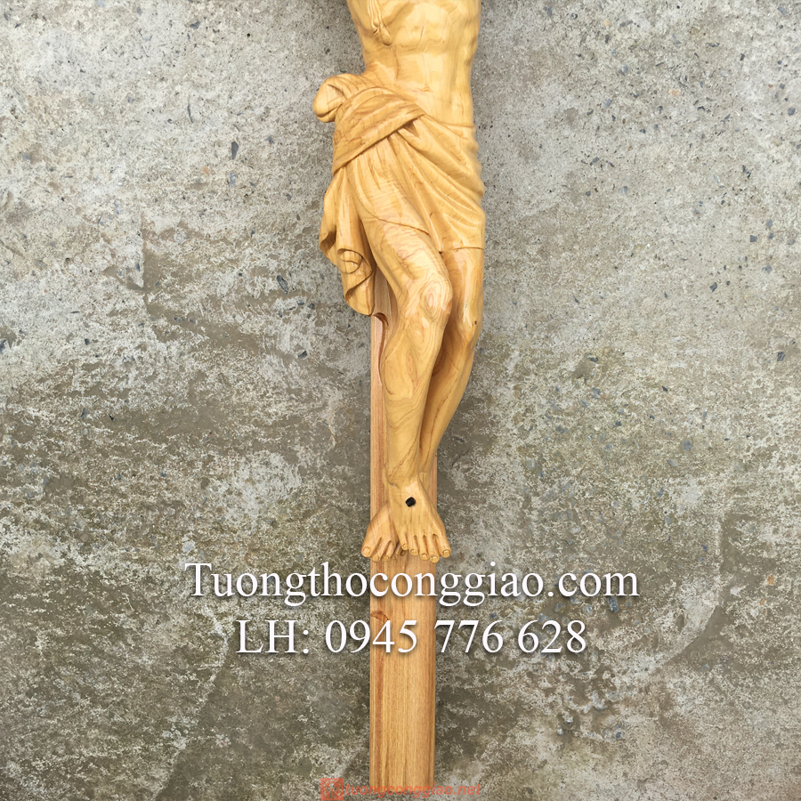 Tượng Chúa Chịu Nạn Cao 50cm Gỗ Pơ Mu (7)