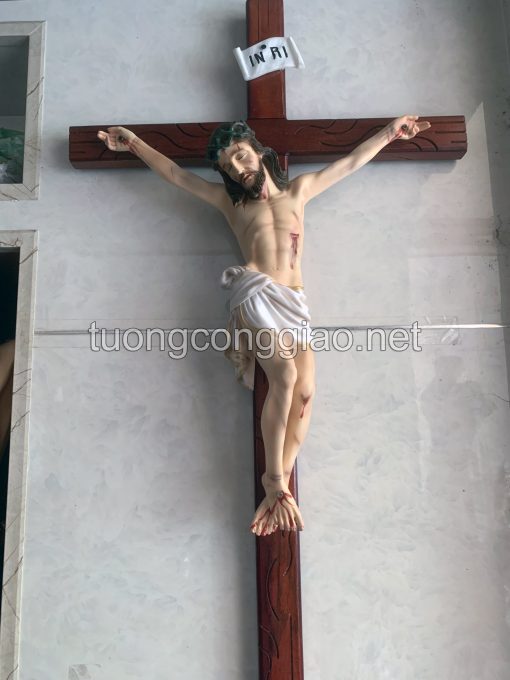 Tượng Chúa Chịu Nạn Composite Cao 60cm, Thánh Giá 110cm