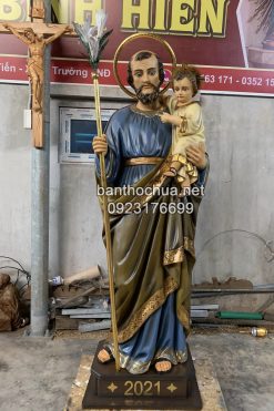 Tượng Thánh Giuse Bế Chúa Con Bằng Gỗ