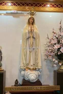 Tượng đức Mẹ Fatima Bằng Gỗ Sơn Phấn Màu