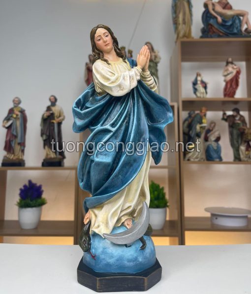 Tượng đức Mẹ Vô Nhiễm Nguyên Tội 30cm
