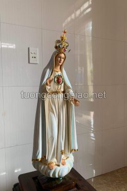 Tượng đức Mẹ Fatima Cao 70cm Chất Liệu Gỗ Dổi Sơn Dầu 03