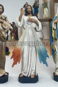 Tượng Lòng Chúa Thương Xót, Thánh Giuse, đức Mẹ Trái Tim Cao 26cm