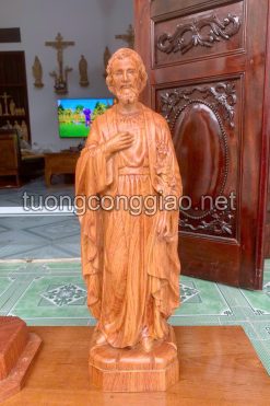 Tượng Thánh Giuse Bằng Gỗ Hương Cao 60cm
