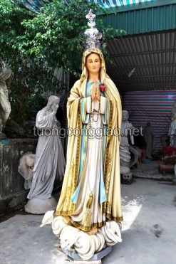 Tượng đức Mẹ Fatima Cao 1m65 Chất Liệu Xi Măng để Ngoài Trời
